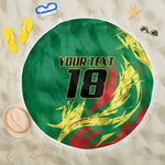 Senegal Football Pride Custom Beach Blanket Les Lions de la Teranga