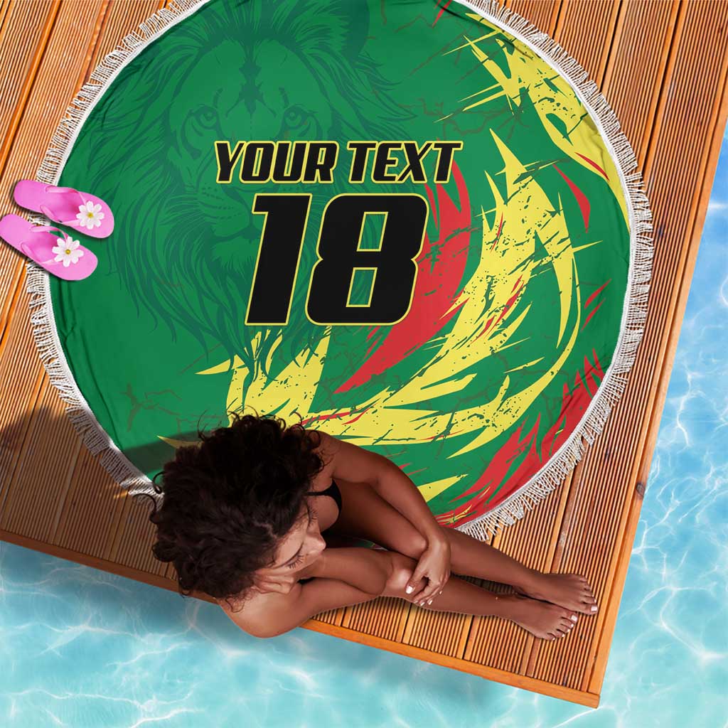 Senegal Football Pride Custom Beach Blanket Les Lions de la Teranga