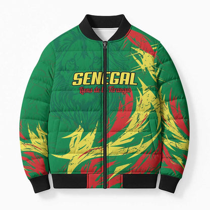 Senegal Football Pride Custom Bomber Puffer Jacket Les Lions de la Teranga
