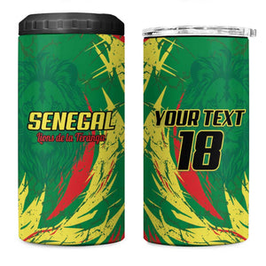 Senegal Football Pride Custom 4 in 1 Can Cooler Tumbler Les Lions de la Teranga