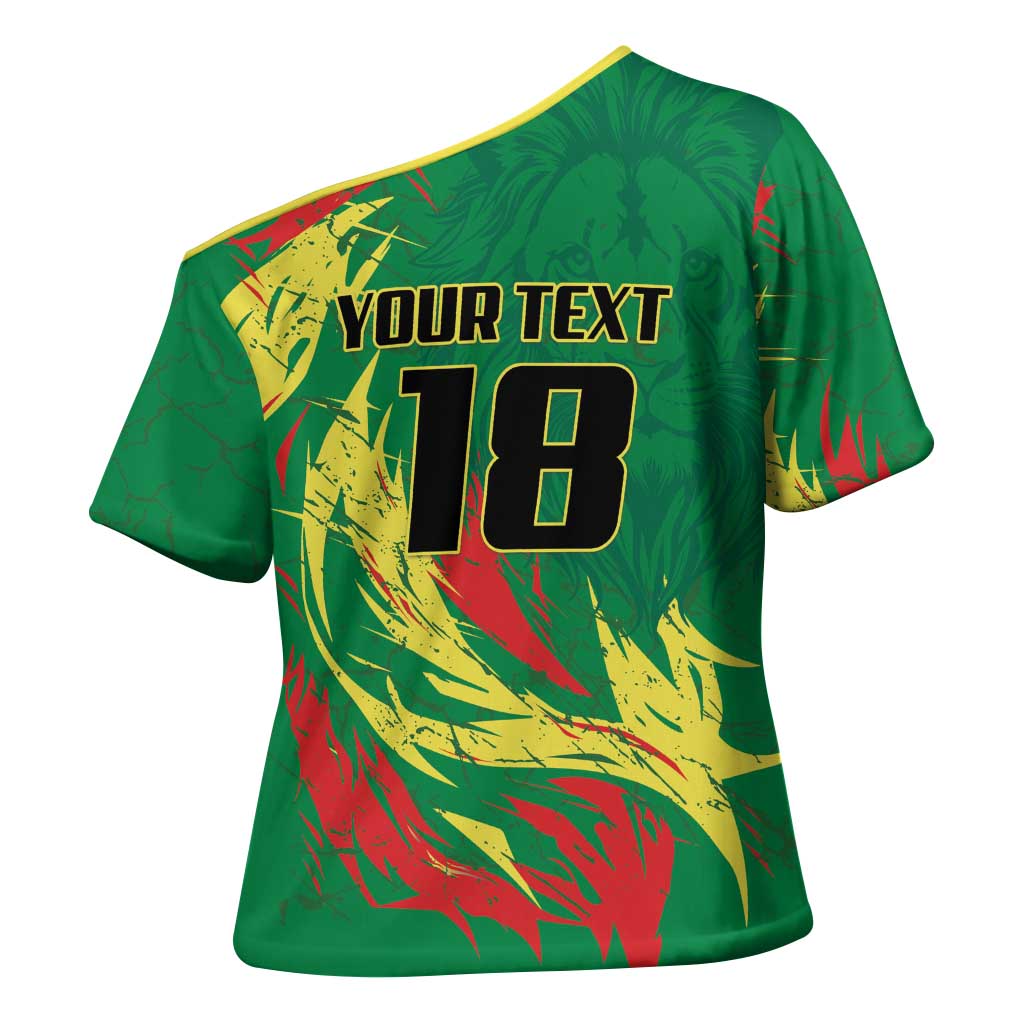 Senegal Football Pride Custom Cross Shoulder Shirt Les Lions de la Teranga