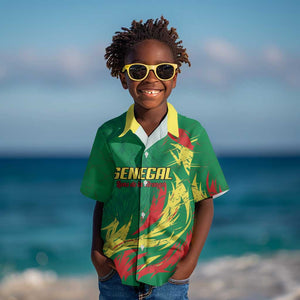 Senegal Football Pride Custom Kid Hawaiian Shirt Les Lions de la Teranga