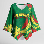 Senegal Football Pride Custom Kimono Sleeve Blouse Les Lions de la Teranga