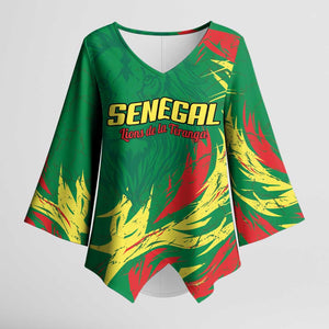 Senegal Football Pride Custom Kimono Sleeve Blouse Les Lions de la Teranga