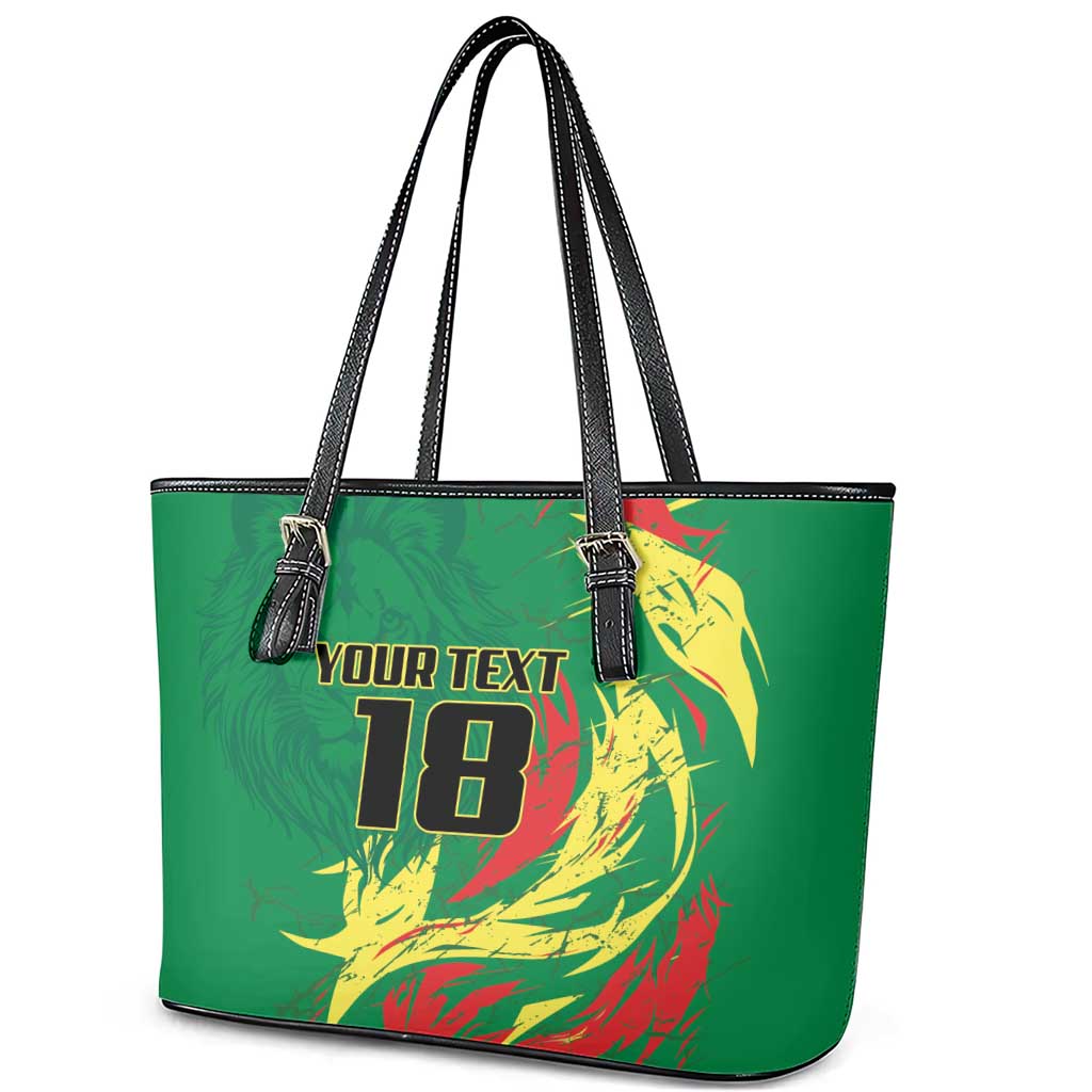 Senegal Football Pride Custom Leather Tote Bag Les Lions de la Teranga