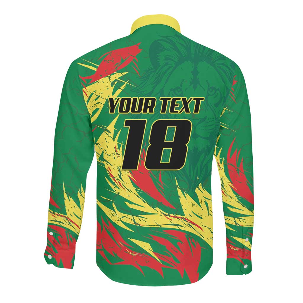 Senegal Football Pride Custom Long Sleeve Button Shirt Les Lions de la Teranga