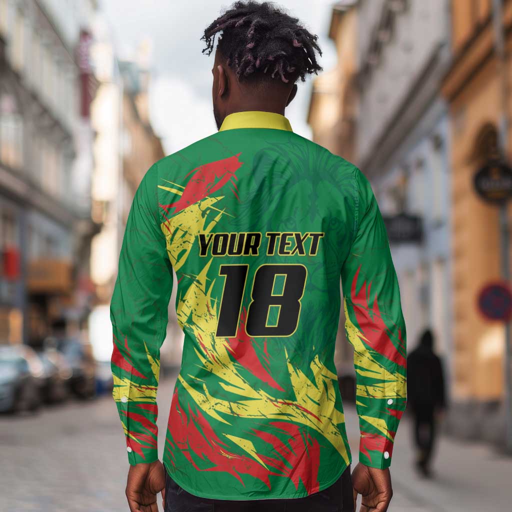 Senegal Football Pride Custom Long Sleeve Button Shirt Les Lions de la Teranga