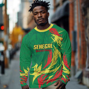 Senegal Football Pride Custom Long Sleeve Shirt Les Lions de la Teranga