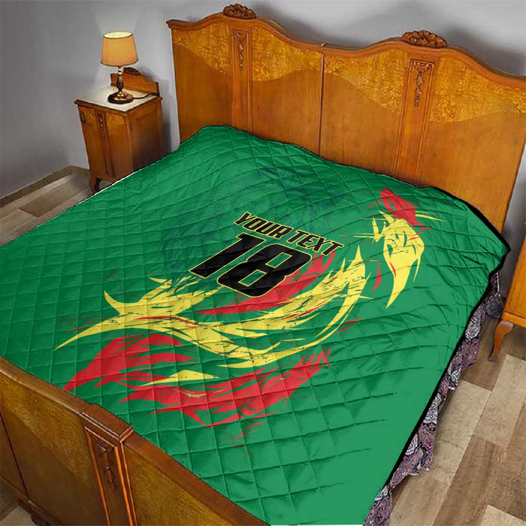 Senegal Football Pride Custom Quilt Les Lions de la Teranga