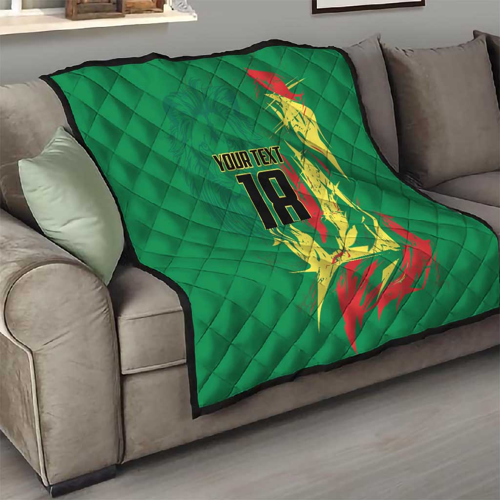 Senegal Football Pride Custom Quilt Les Lions de la Teranga