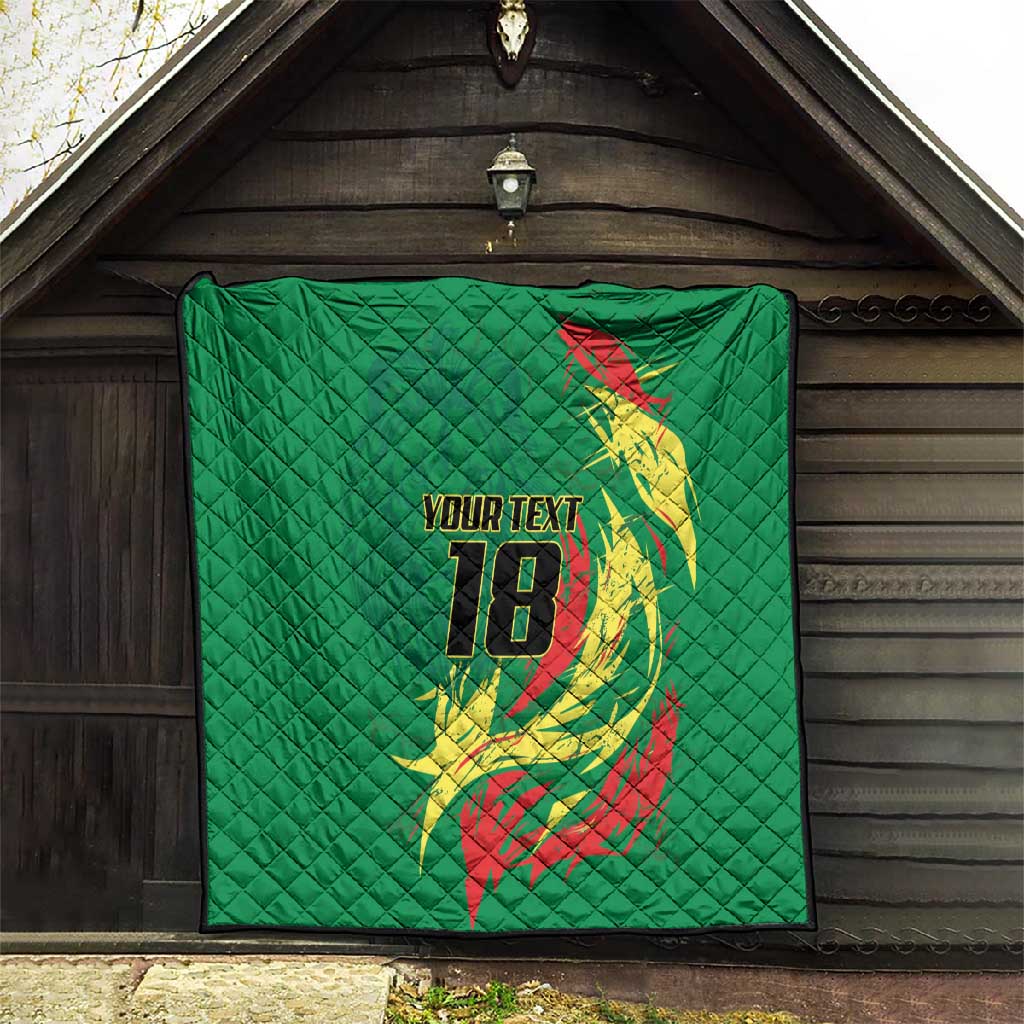 Senegal Football Pride Custom Quilt Les Lions de la Teranga