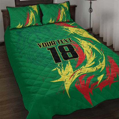 Senegal Football Pride Custom Quilt Bed Set Les Lions de la Teranga