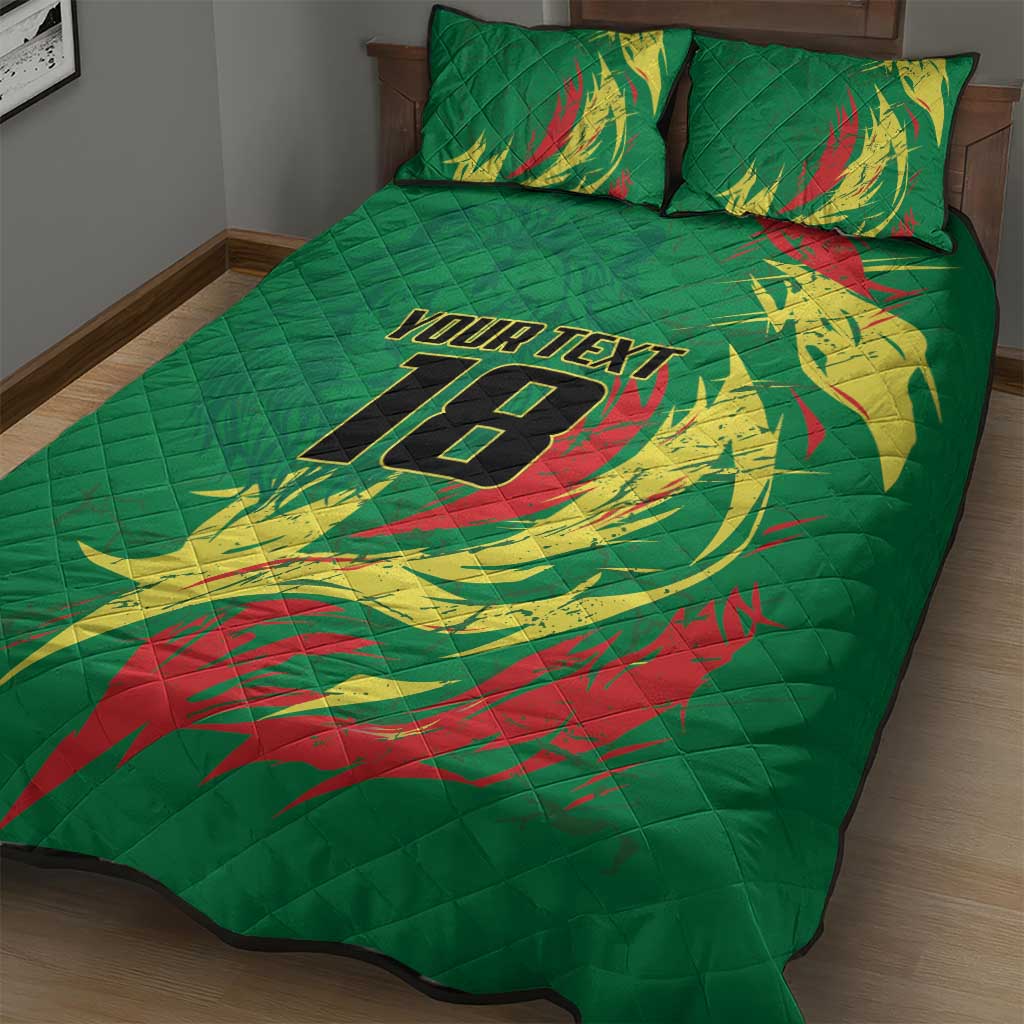 Senegal Football Pride Custom Quilt Bed Set Les Lions de la Teranga