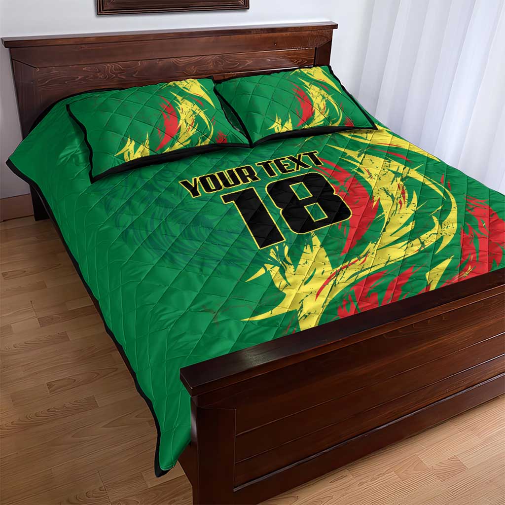 Senegal Football Pride Custom Quilt Bed Set Les Lions de la Teranga