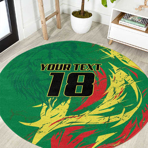 Senegal Football Pride Custom Round Carpet Les Lions de la Teranga