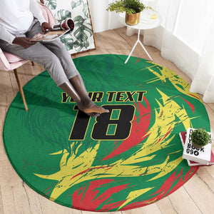 Senegal Football Pride Custom Round Carpet Les Lions de la Teranga