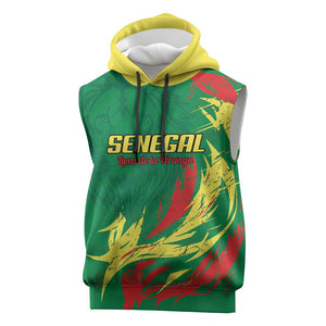 Senegal Football Pride Custom Sleeveless Hoodie Les Lions de la Teranga
