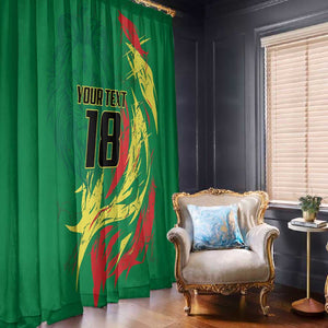 Senegal Football Pride Custom Window Curtain Les Lions de la Teranga