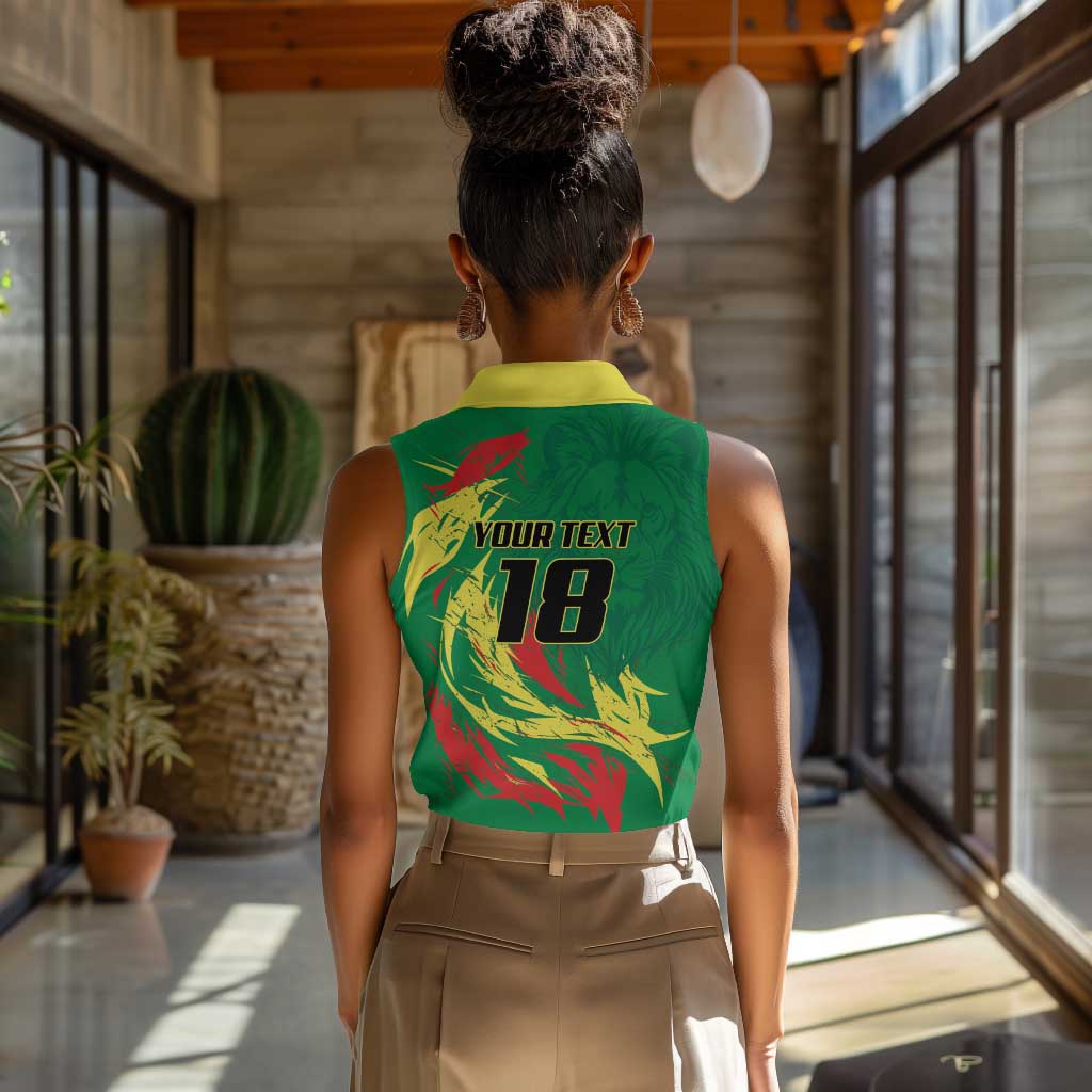 Senegal Football Pride Custom Women Sleeveless Polo Shirt Les Lions de la Teranga