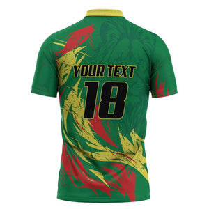 Senegal Football Pride Custom Zipper Polo Shirt Les Lions de la Teranga