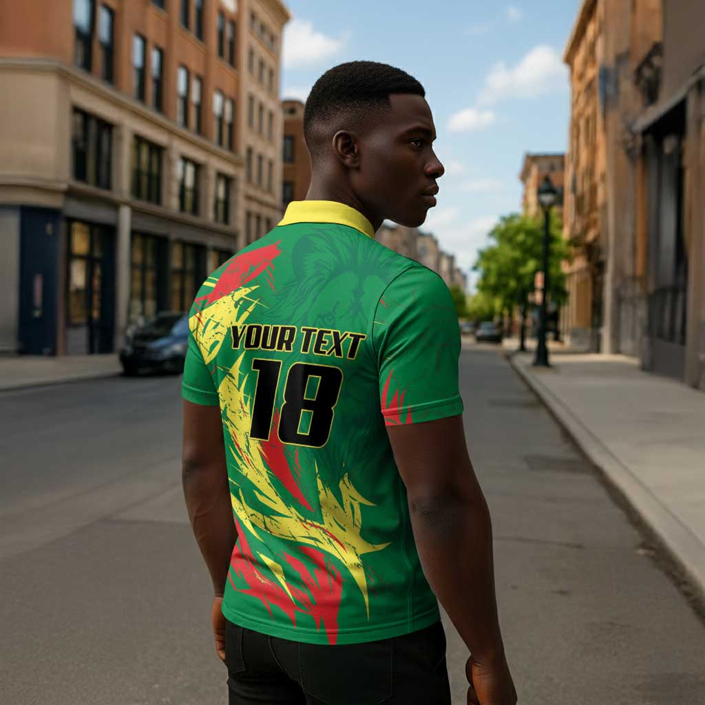 Senegal Football Pride Custom Zipper Polo Shirt Les Lions de la Teranga
