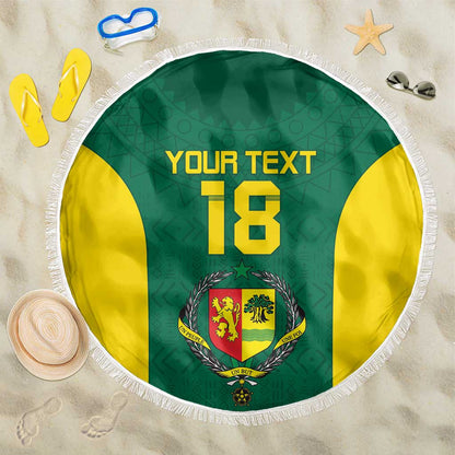 Senegal Football Custom Beach Blanket Pride of African Champions
