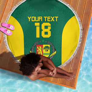 Senegal Football Custom Beach Blanket Pride of African Champions