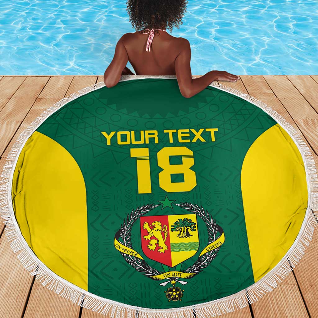 Senegal Football Custom Beach Blanket Pride of African Champions