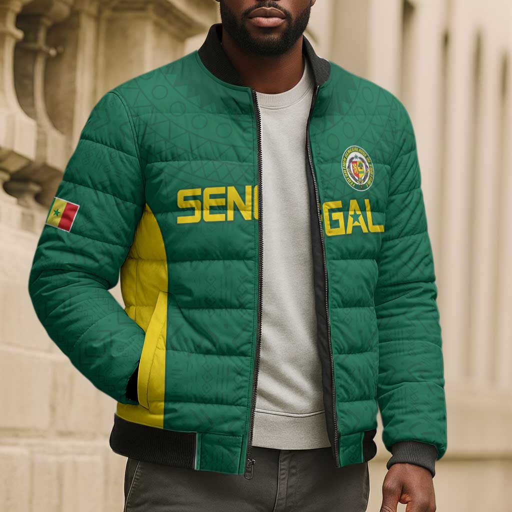 Senegal Football Custom Bomber Puffer Jacket Pride of African Champions