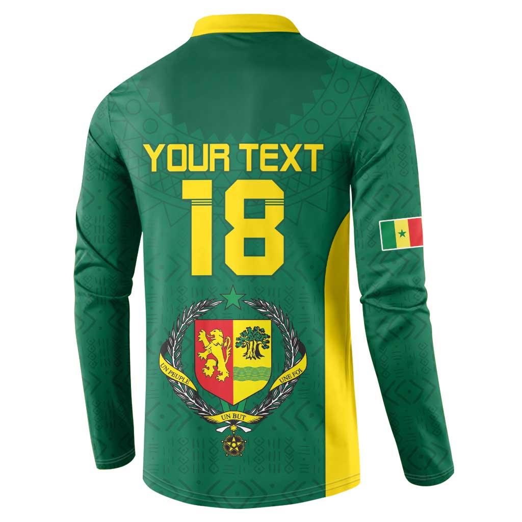 Senegal Football Custom Button Sweatshirt Pride of African Champions