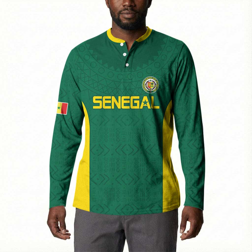 Senegal Football Custom Button Sweatshirt Pride of African Champions