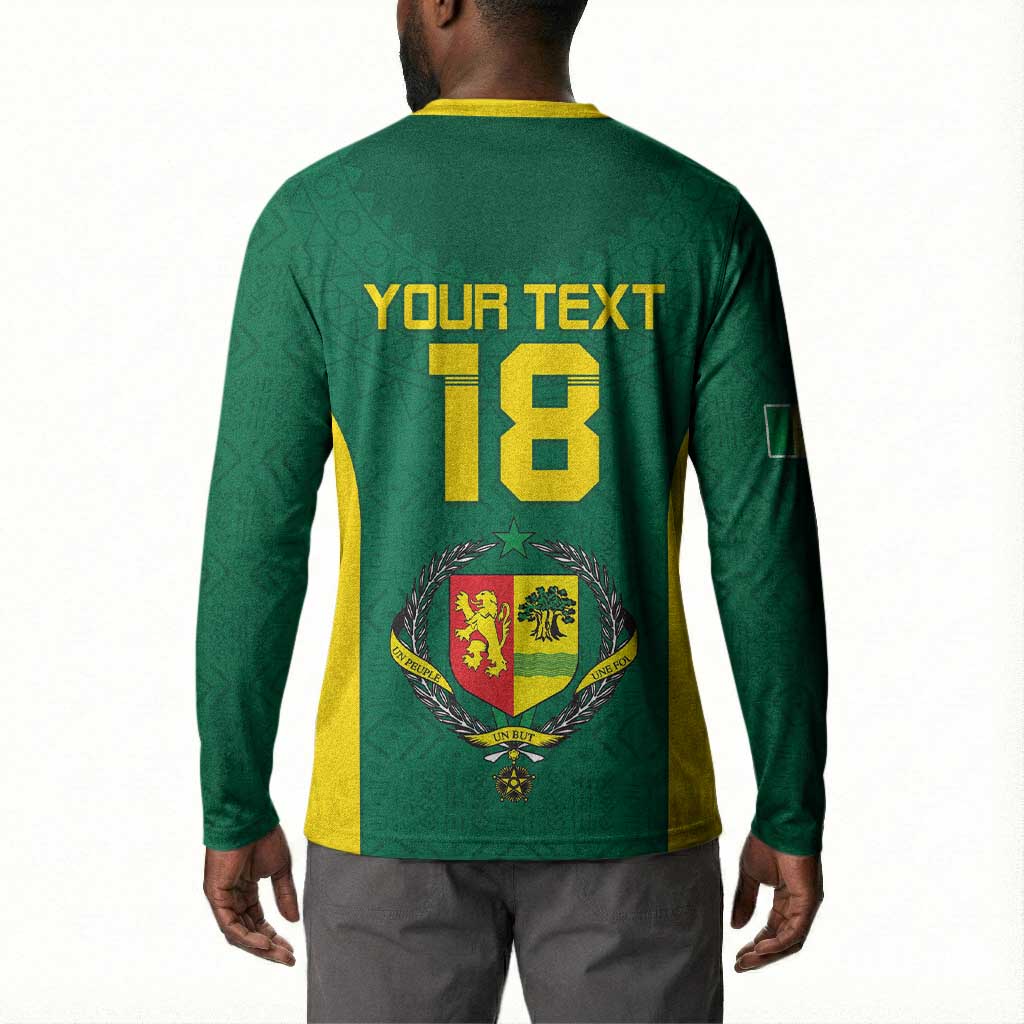 Senegal Football Custom Button Sweatshirt Pride of African Champions