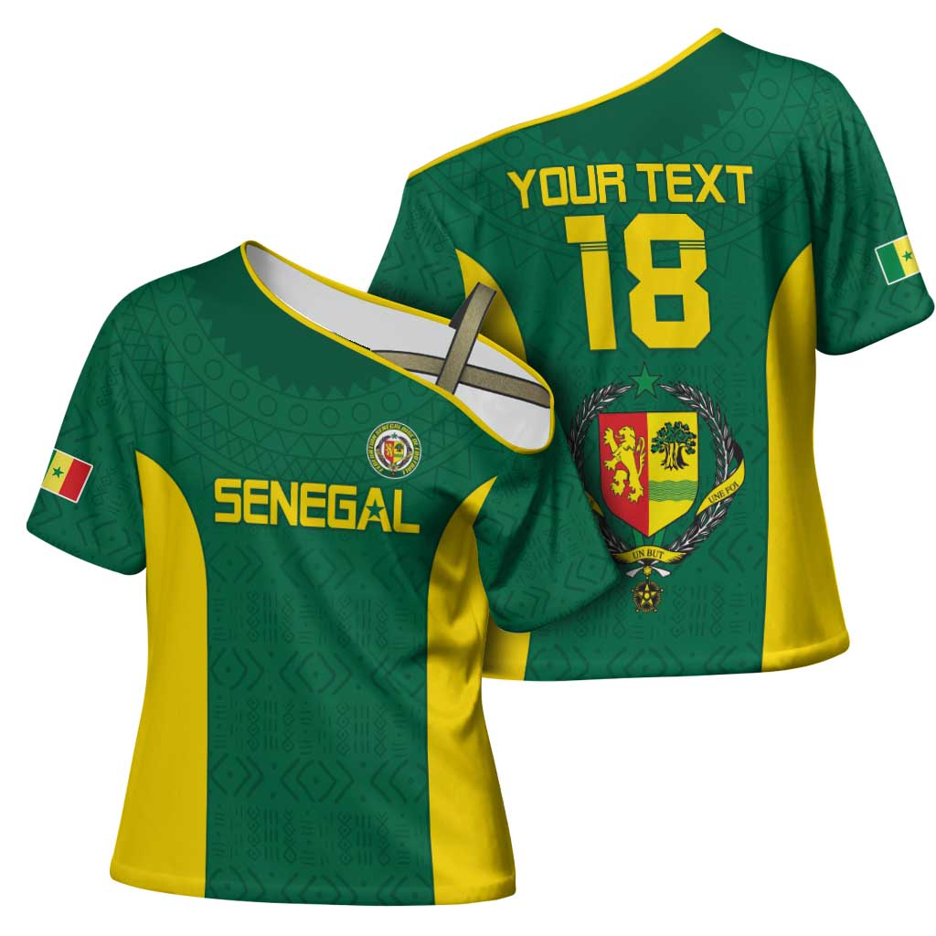 Senegal Football Custom Cross Shoulder Shirt Pride of African Champions