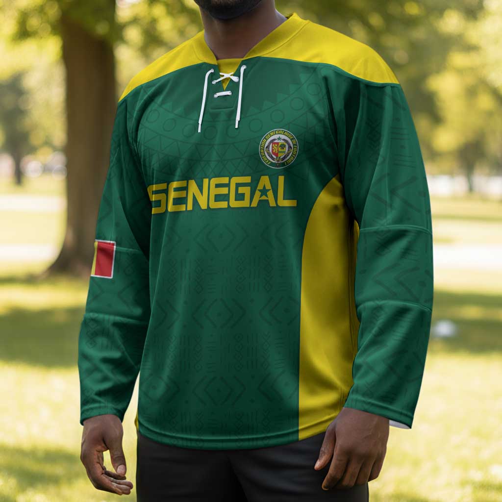 Senegal Football Custom Hockey Jersey Pride of African Champions