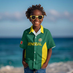 Senegal Football Custom Kid Hawaiian Shirt Pride of African Champions