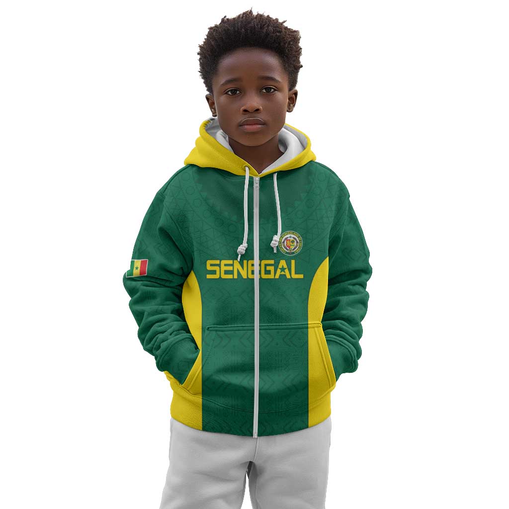 Senegal Football Custom Kid Hoodie Pride of African Champions