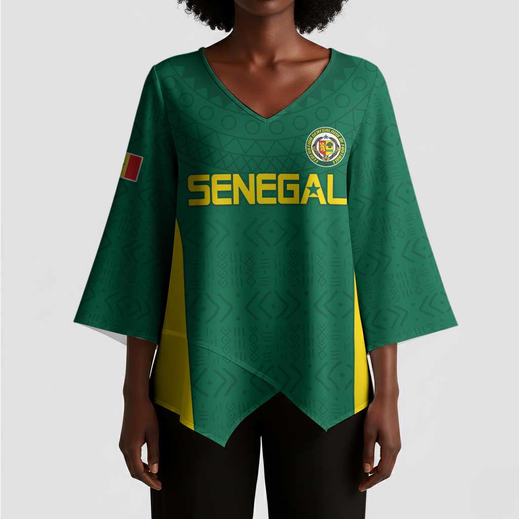 Senegal Football Custom Kimono Sleeve Blouse Pride of African Champions