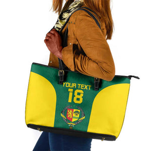 Senegal Football Custom Leather Tote Bag Pride of African Champions