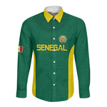 Senegal Football Custom Long Sleeve Button Shirt Pride of African Champions
