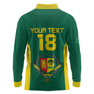 Senegal Football Custom Long Sleeve Polo Shirt Pride of African Champions