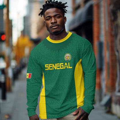 Senegal Football Custom Long Sleeve Shirt Pride of African Champions