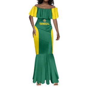 Senegal Football Custom Mermaid Dress Pride of African Champions
