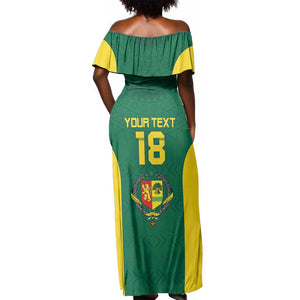Senegal Football Custom Off Shoulder Maxi Dress Pride of African Champions