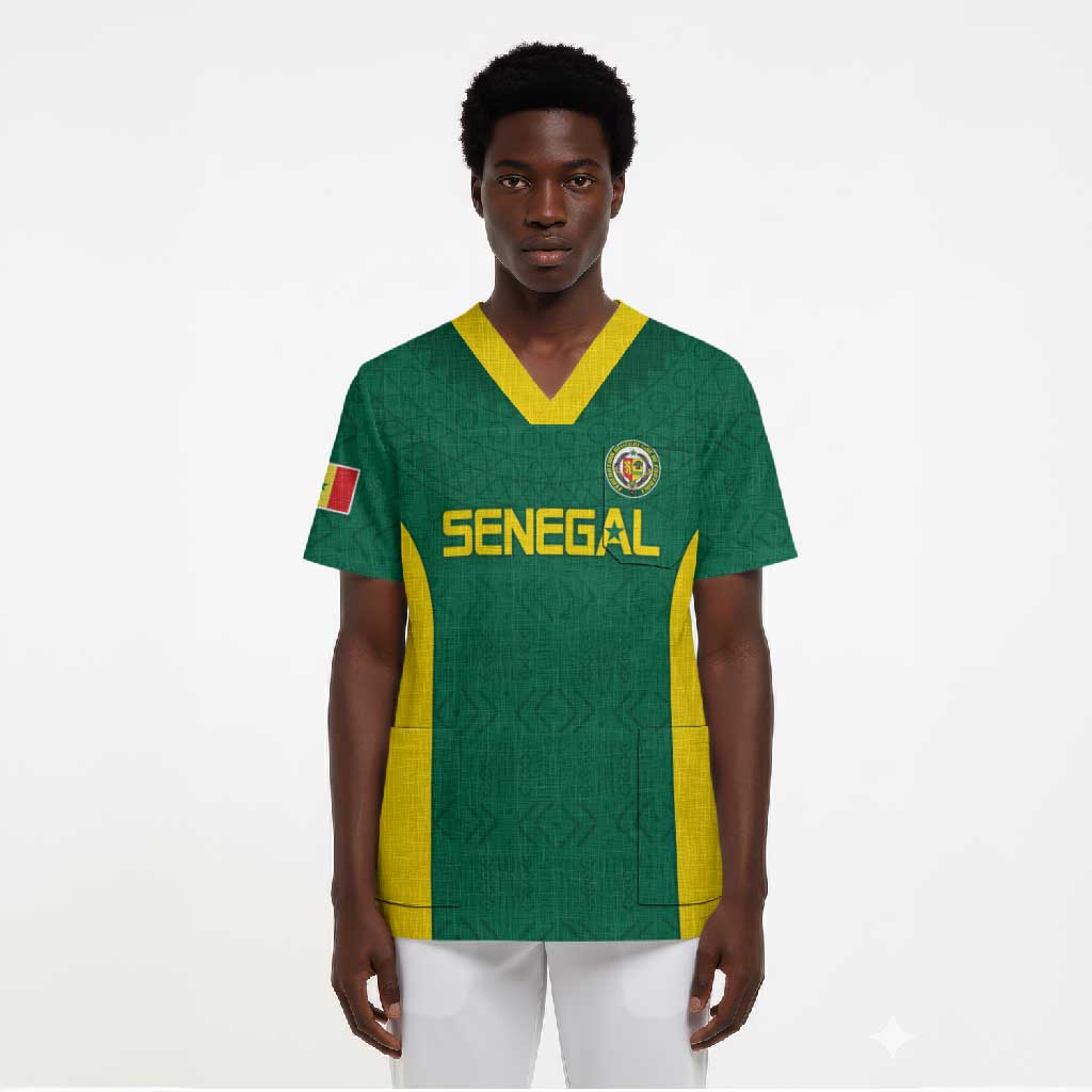 Senegal Football Custom Scrub Top Pride of African Champions