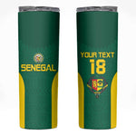 Senegal Football Custom Skinny Tumbler Pride of African Champions