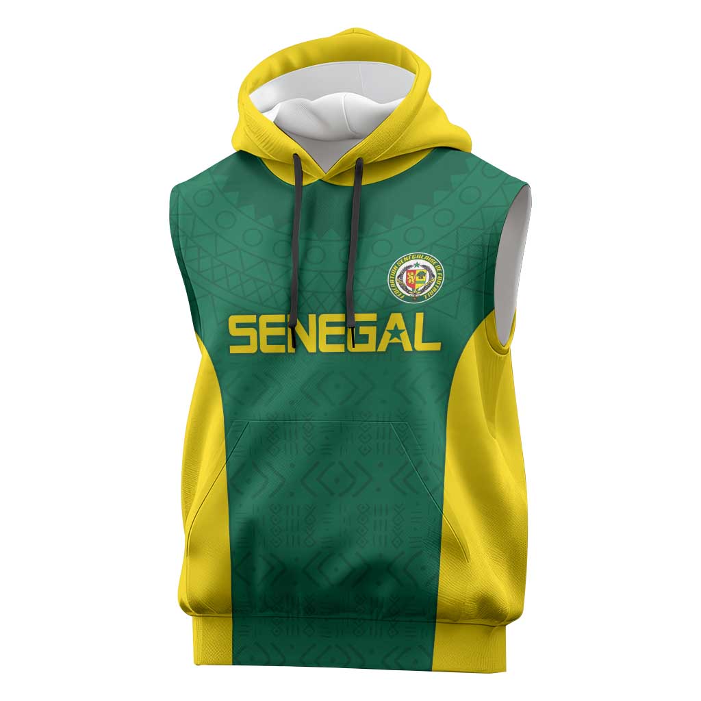 Senegal Football Custom Sleeveless Hoodie Pride of African Champions