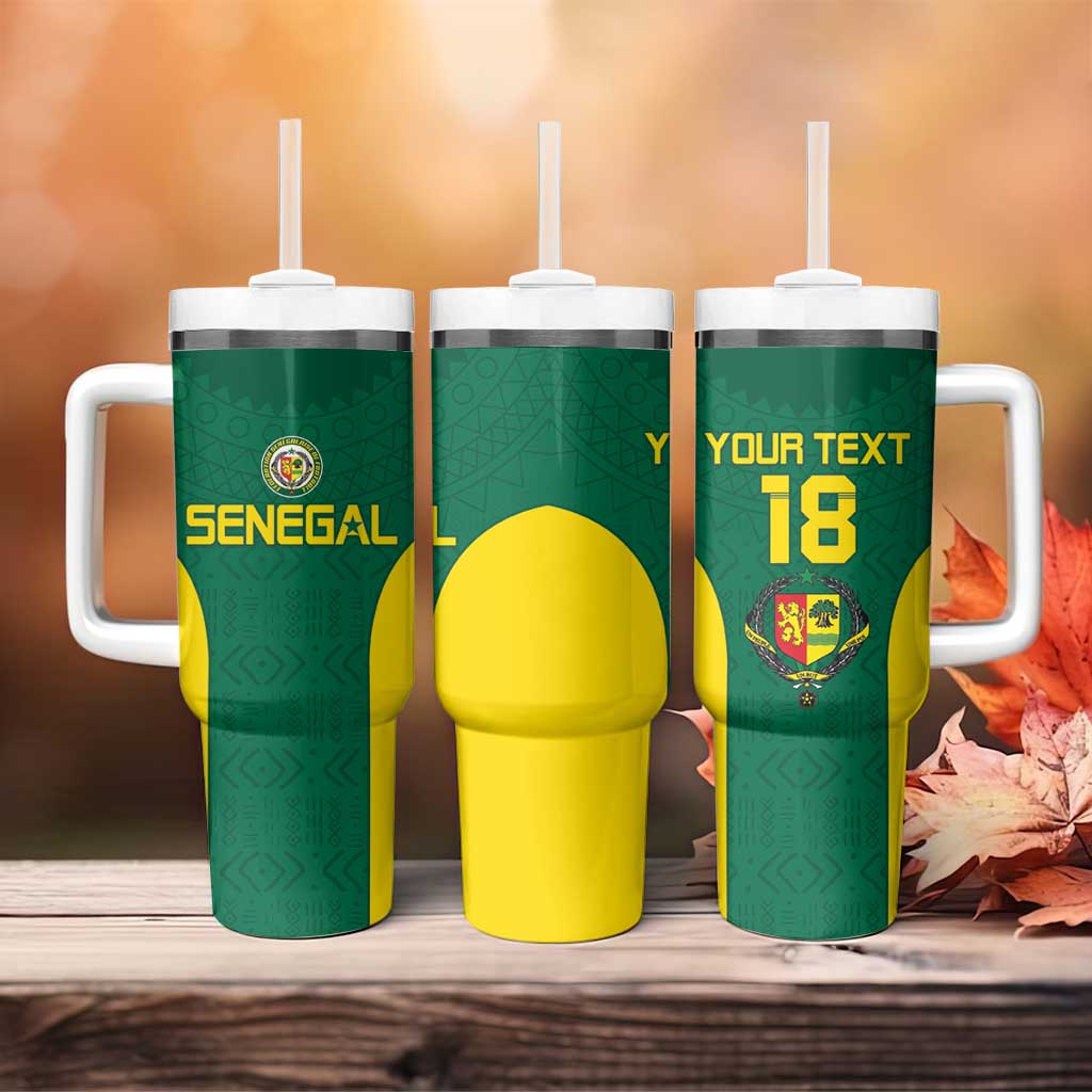 Senegal Football Custom Tumbler With Handle Pride of African Champions