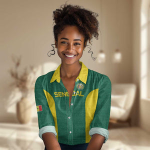 Senegal Football Custom Women Casual Shirt Pride of African Champions