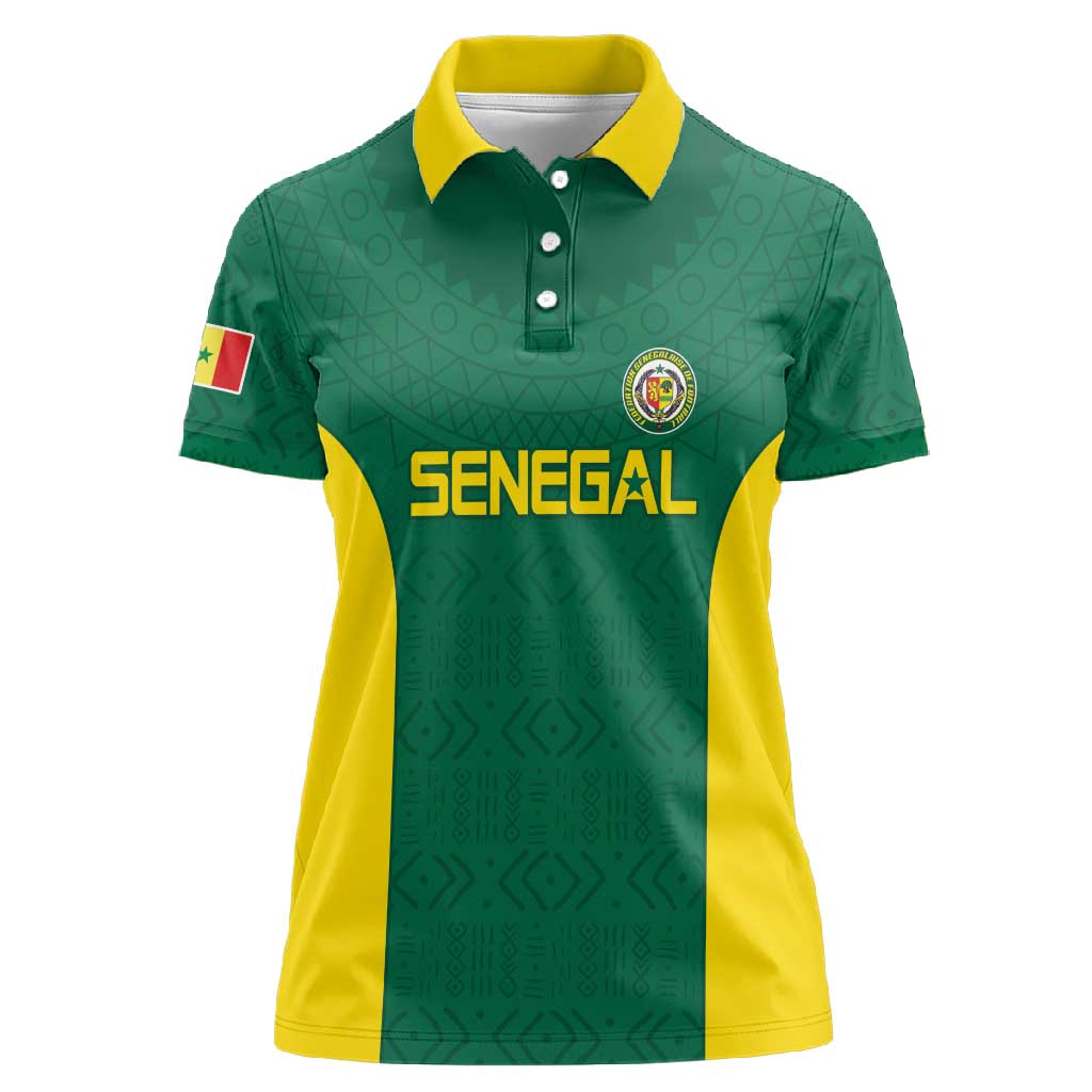 Senegal Football Custom Women Polo Shirt Pride of African Champions