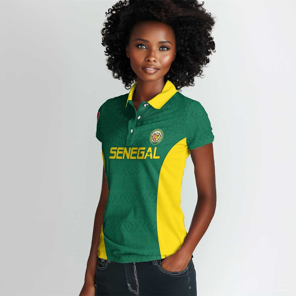 Senegal Football Custom Women Polo Shirt Pride of African Champions